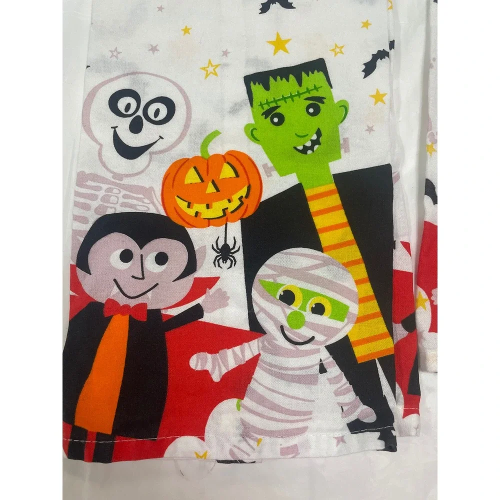Halloween Monster Hanging Kitchen Towel Set Frankenstein Dracula Mummy 2pc